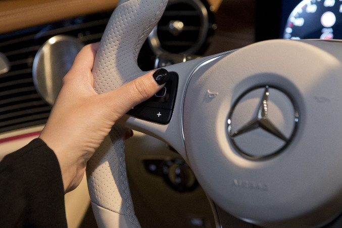 Mercedes-Benz at CES 2016 steering wheel