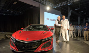 thumbnail First serial production 2017 Acura NSX rolls off the line at performance manufacturing center in ohio