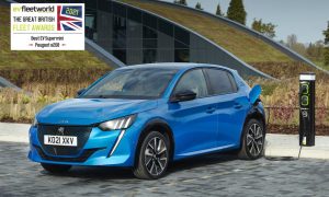 thumbnail PEUGEOT e-208 named Best EV Supermini at 2021 Fleet World Great British Fleet Awards