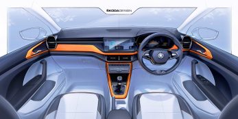thumbnail Interior sketch offers first preview of the SKODA Kushaq